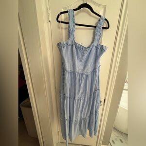 Gal Meets Glam Blue Striped Sleeveless Dress